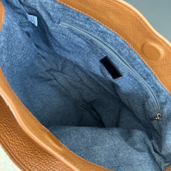 Clare V. Veronique Crossbody Tote Bag Tan Pebble Leather - Picture 15 of 15